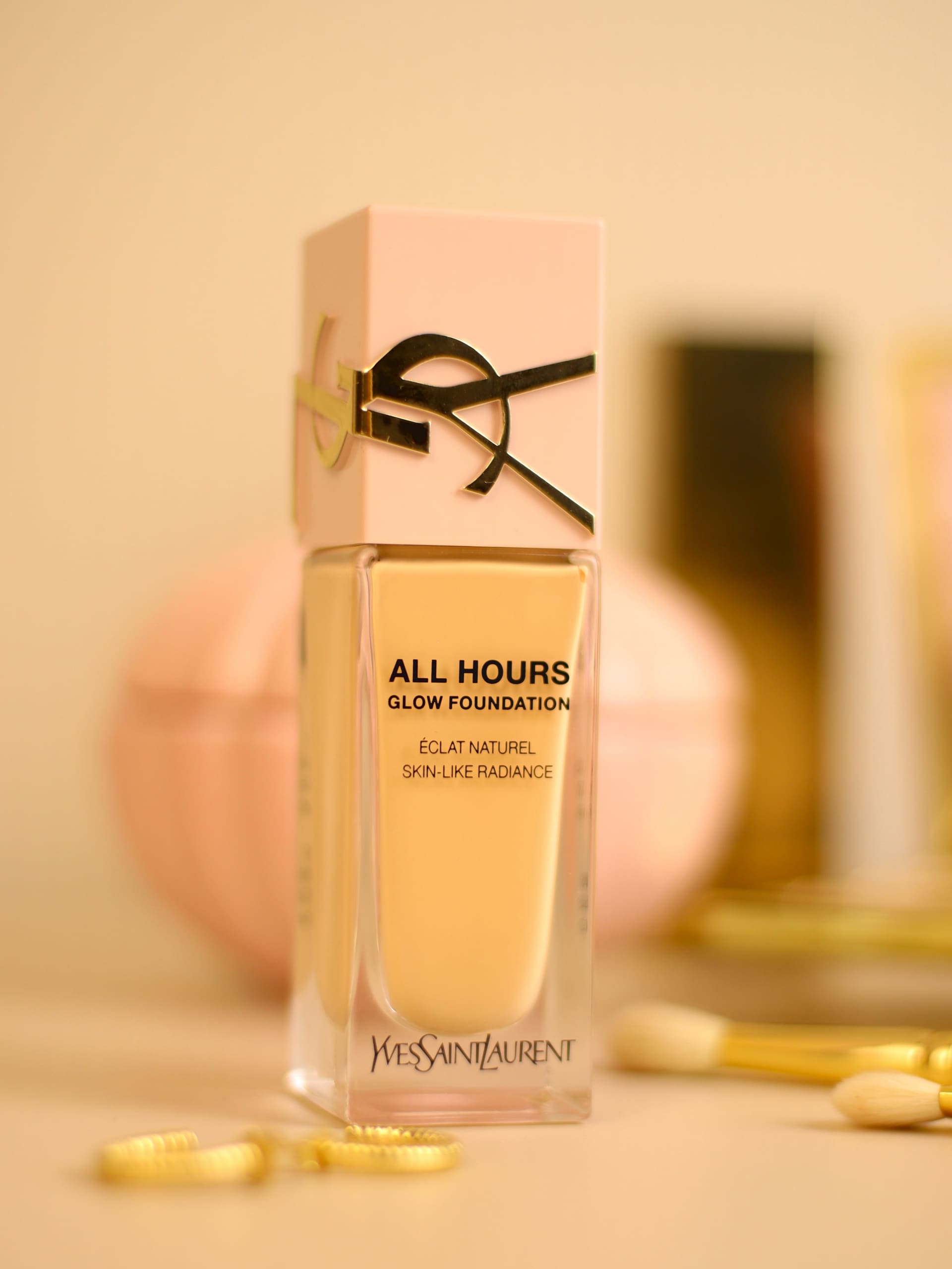 A golden perfume bottle